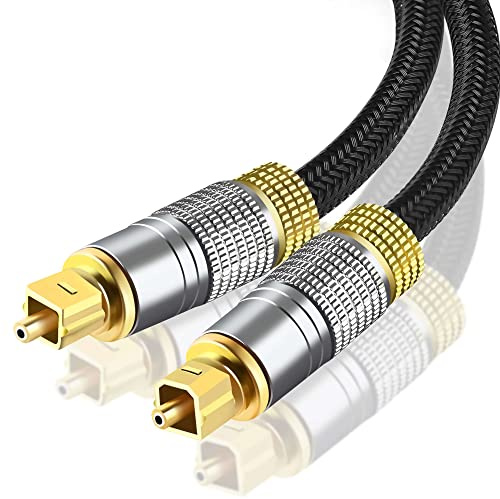 Reagle Câble Audio Optique Toslink 3M SPDIF Numérique Fibre Optique pour TV Barre de Son Home Cinéma Console DVD Blu-ray 5.1 7.1 Dolby Digital DTS-HD Nylon Connecteurs Dorés