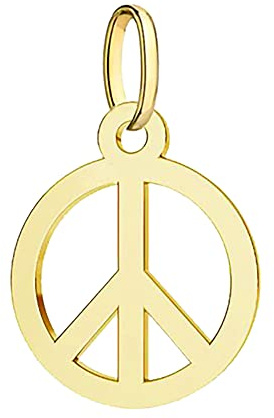 333 Gold Anhänger Peace Zeichen Friedenszeichen Damen Charm