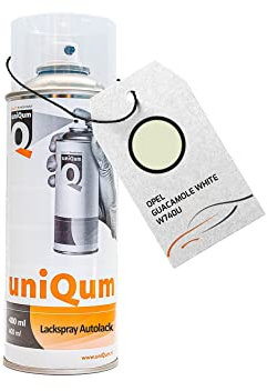 uniQum Autolack Spraydose fürs Auto für OPEL GUACAMOLE WHITE W740U Autolack Reparatur 400 ml