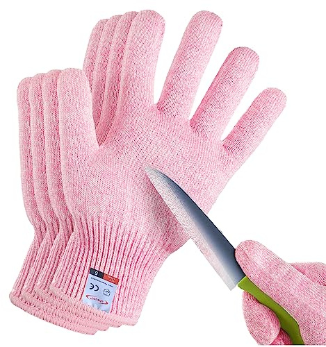 Ohsuni Lot de 2 paires de gants résistants aux coupures de qualité alimentaire pour cuisine, épluchage d'huîtres, traitement des filets de poisson, sculpture sur bois et jardinage