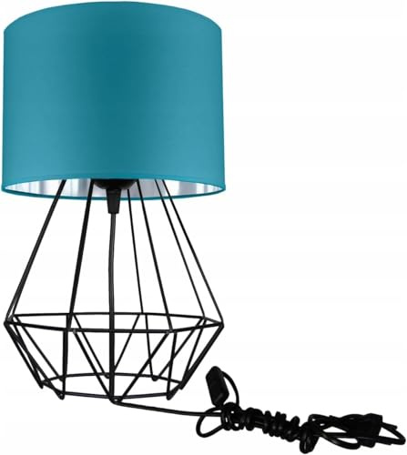 Home Deco Tischlampe Türkis-Silber Lampe Leuchte Vintage Modern E27 Designerlauchte 1-flammig N230-N1