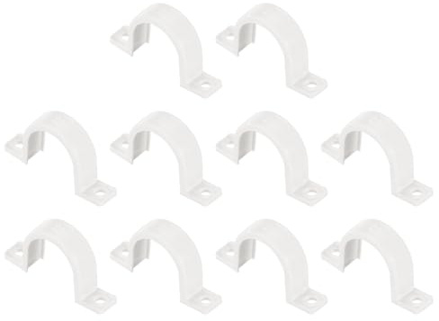 QUARKZMAN 50 Stück PVC Rohrschellen, Rohrhalterung Rohrhalter Klammer für 25mm(1) Rohr Wandmontage Deckenmontage für Haus Gas Rohr,Wasserrohr,Teich,Garten