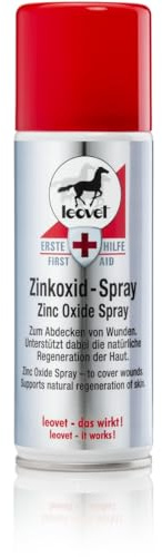 RL24 leovet - Erste Hilfe Zinkoxid-Spray – 1 x Wundspray 200 ml | Pferde-Zinkspray zum Abdecken von Wunden – Zinksalbe zum Sprühen f. beanspruchte Haut – Schutzfilm vor Schweiß & Urin