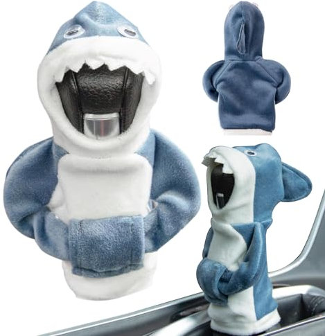 Senteen Hoodie Car Gear Shift Cover, Funda Cubierta Palanca Cambios Shift Knob Hoodie Sudadera Cambio De Marchas Shift Knob Cover Para El Interior Del Coche(Rana/Tiburón) (Tiburón)