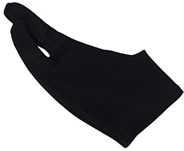 Beavorty Two-Finger Artist Drawing Glove Black m Curved Sketch Gloves for Painting and Drafting with Anti-Stain Surface Suitable for Artists and Sketching Use