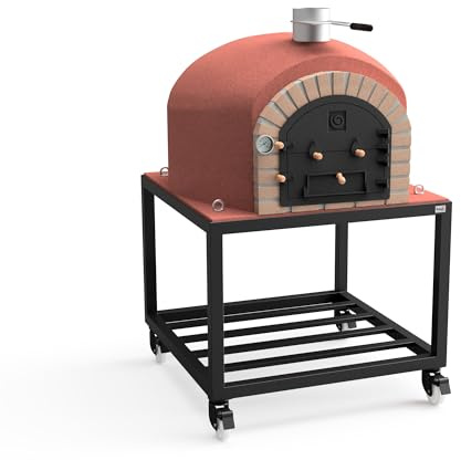 MOVELAR - Holzofen für den Außenbereich, Modell VESUVIUS (Burdeos - 100 x 100 x 157 cm) – isoliert mit Kork & 3 Keramikmatten, traditioneller Backofen für Pizza & Brot