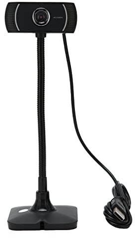 Elprico HD USB Webcam mit Mikrofon, PC Kamera mit Manuellem Fokus und Rauschunterdrückung, 30 FPS Computer Kamera mit 360° Drehbarer Röhre für Videokonferenzen