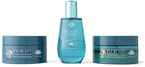 W7 Way of Life Body Care Set | Exfoliating Scrub, Hydrating Body Oil & Nourishing Body Butter | Luxury Skincare for Glowing Skin | Full Size, Long Lasting Products to Use at Home