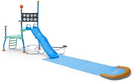 Plum Play Water Park with Water Slide Climbing Tower and Water Play Sprinkler Accessories (Shower Tower)