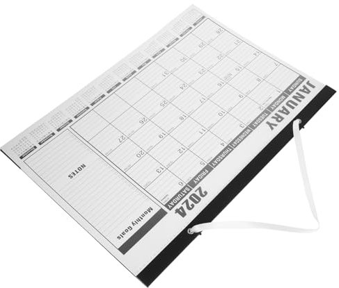 Operitacx Tischkalender 2024 Englischer Hängekalender Täglicher Gebrauch Monatskalender Zimmerkalender Bürozubehör