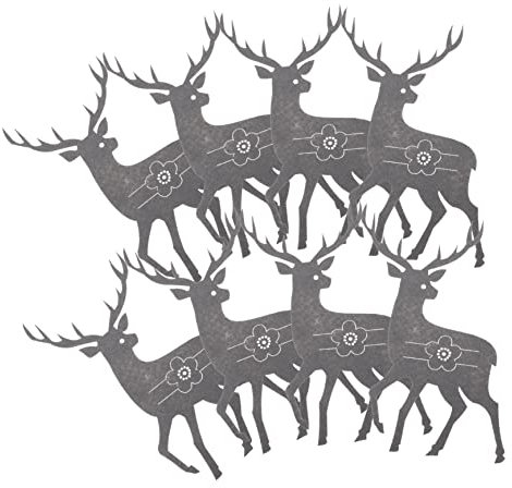 Cabilock Lot de 8 à Couverts en Feutre avec Motif D'élan de Noël Festif Pochettes Porte-couverts pour Une Atmosphère de Salle à Manger Chaleureuse