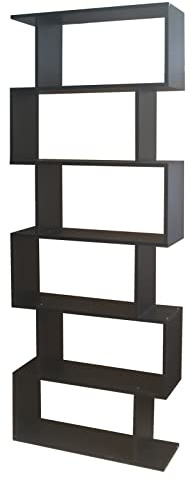 HTI living Regal 70x189 Thekla Schwarz Standregal mit 6 Fächern Raumteiler