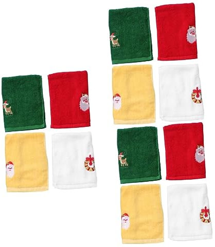 WOONEKY 3er-Sets Weihnachtsmuster Dekorative Handtücher Waschlappen Bestickt S Küchentuch 4 Stück * 3