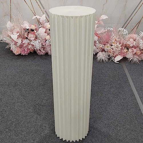 LUYAYW Soportes de Pedestal de Cilindro, columnas de Papel Plegables, zócalos cilíndricos para Fiestas, pilares Romanos de Papel para decoración de Fiestas de cumpleaños de Boda(100cm)