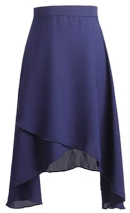 WJIAYAO Gonnellino Danza Classica Donna Gonna da Balletto Donna Gonna Lunga in Chiffon Avvolgente for Adulti Tutu da Balletto con Lacci Gonna da Skate Ballerina da Ballo(Dark Blue)