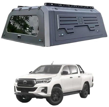 YBDFCBF Laderaumabdeckung for Pickup-Trucks, kompatibel mit Toyota Hilux SR 2014–2025, Laderaumabdeckung mit Schloss, LKW-Ladeflächenüberdachung, Hardtop-Überdachung, Zubehörabdeckungen(Style a: Stand