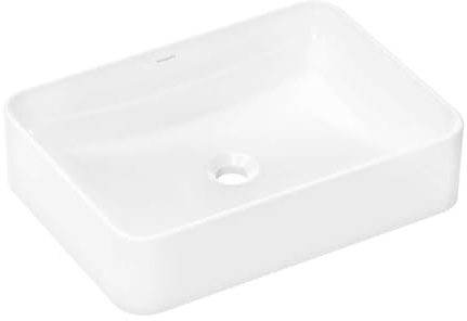 hansgrohe Xuniva Q Aufsatzwaschtisch, ohne Überlauf, ohne Hahnloch, 550x400mm, weiß, 60168450