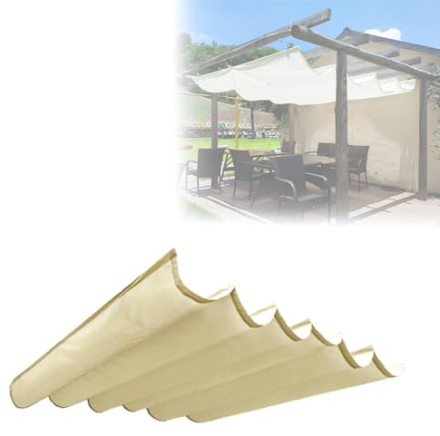 CTREVL Einziehbar Welle Sonnenschutzsegel, Sonnensegel Einziehbar mit Installationszubehör, UV-beständig Sonnenschutz Segelschirm für Pavillons Veranden Balkone Terrassengärten(Beige,2x3m/6.5x9.8ft)