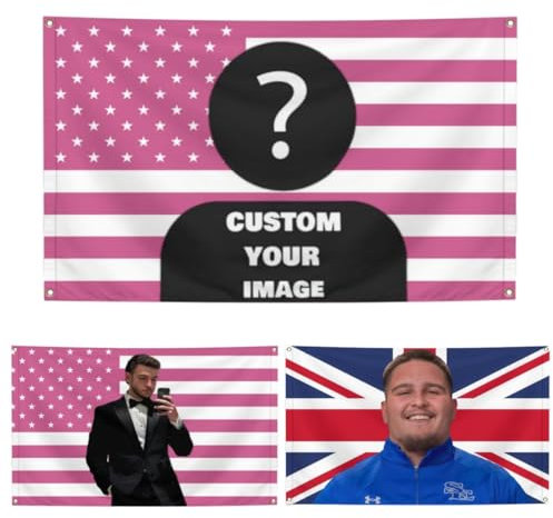 Custom Pink American Flag, Personalised British Flag Design for Dorms, Bedrooms, Clubs, Concerts, Bars, Living Room
