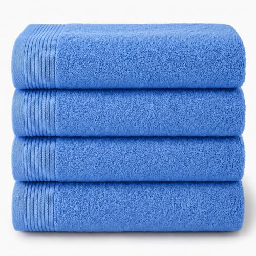 NOVOTEXTIL Toallas Lavabo 50x100 cm – Juego de 4 Toallas de Mano 100% Algodón 500 g/m² – Alta Absorción y Suavidad – Baño, Cocina o Tocador (Lavanda)