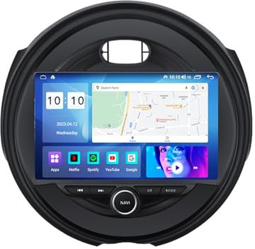 Radio estéreo para coche Android 14 de 9 pulgadas con doble DIN para MINI Cooper F54 F55 F56 F60 2015-2019 con navegación GPS, WIFI, cámara de respaldo AHD, controles en el volante/SWC, Bluetooth, Car