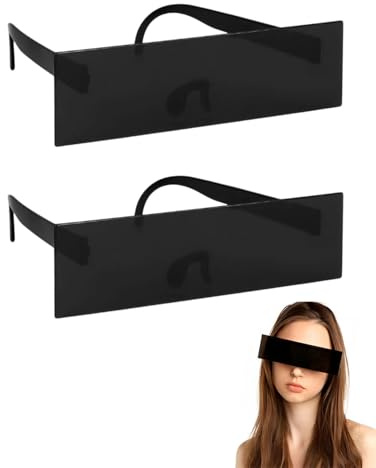 WUNZILO 2 Stücke Zensur Brille Sonnenbrille,Lustige Schwarze Partybrille,Pixel Brille Lustig Spielzeug Mosaik Sunglasses Ideal für Partys und Fotoshootings