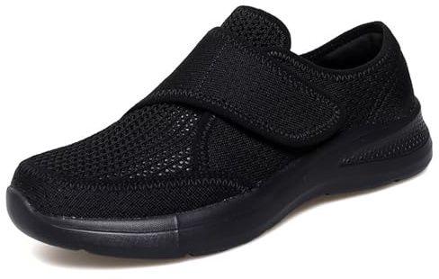 Scarpe da Donna per diabetici con Tallone Imbottito, stabilizzatore dell'Arco Plantare, Ampia Area per Le Dita(Black,35 EU)