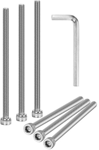 M METERXITY 6-Pack Socket Head Cap Screws M6x100mm 304 Stainless Steel | Hex Machine Bolts, Allen Socket Drive with Hex Wrench, for Repair, DIY, Fully Threaded Fasteners Kit