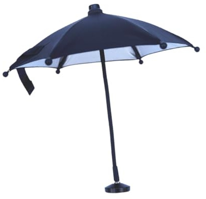 BaotyJie Paraguas para teléfono, sombrilla Profesional, Resistente, Universal, Ajustable, para cámara, Video, teléfono móvil, Piscina al Libre, Negro