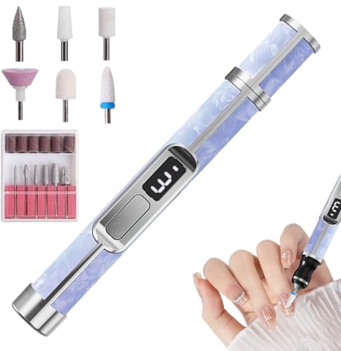 Nagelbohrer, 3 Geschwindigkeiten, Fingernagel-Polierfeile, tragbar, wiederaufladbar, Fuß-Hornhautentferner für Damen, Mädchen, Herren, Zehennägel, dicke Nägel, Salon, Anfänger, Reisen, Outdoor