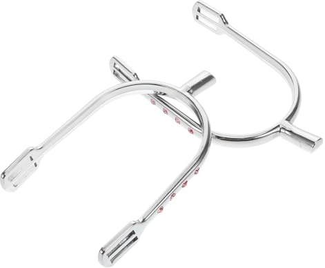 KICHOUSE Zinklegierungs sporen mit Eleganten Kristallverzierungen Robuste Englische Reitsporen für Damen Langlebig Präzise Gefertigt Vielseitig Einsetzbar als Pferdezubehör für Vintage
