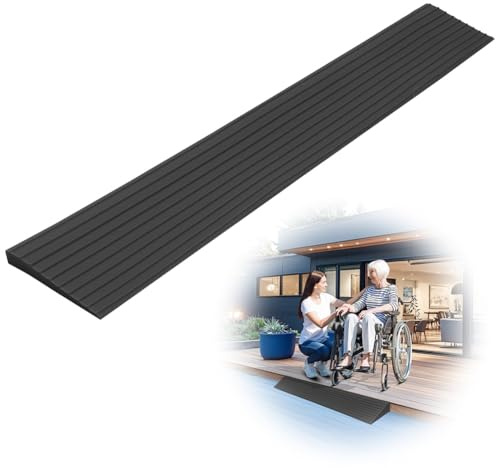 Türschwellenrampe, 100x8x1 cm Schwellenrampe, Türschwellenrampe Saugroboter, rutschfeste Oberfläche, für Saugroboter Rollator oder e Scooter. Kinderwagen Rampe Saugroboter