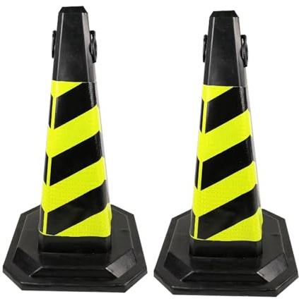 Cone de Chantier, Cone de Signalisation avec 2 Poignées, Résistants à la Pression, Couleurs Vives, pour Chantiers et Exercices de Conduite(Green)