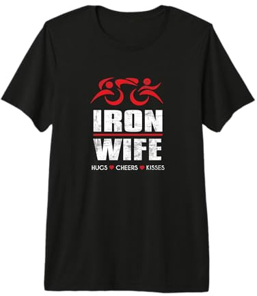Triathlon Wife Support Crew - Corsa in Bici da Nuoto a Distanza Completa Maglietta Premium