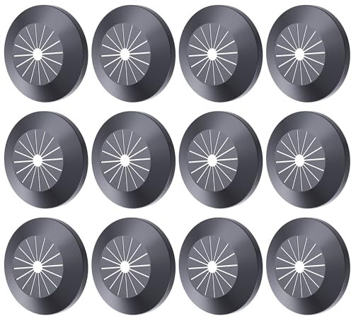 FOCMKEAS 12Pcs Pipe Cover Decoration, Fit 14-29mm(0.6-1.1) Tube PP Plastic Flangen Water Pipe Cover Decoration, Escutcheon Tube Collar for Wall Pipes Tubes Ornament, Black