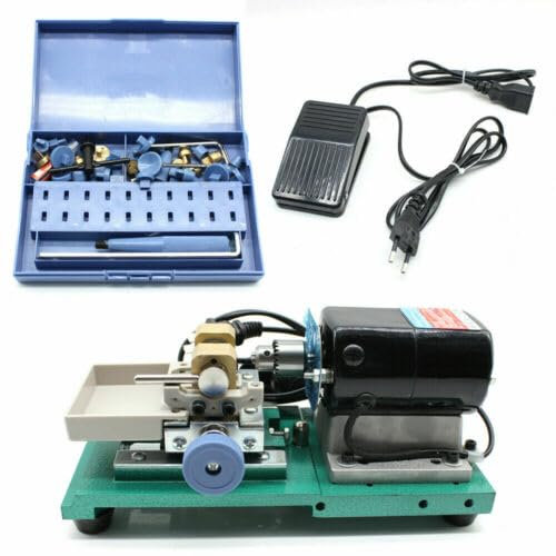 Tornio per Metallo, Mini Tornio Trapano Professionale per Perline, 220 V Ambra Gioielli Perla Foratrice, 1500 rpm Professionale Perline Trapano, con un Diametro di 0,16 – 1,4 in, per Scarpe Perline