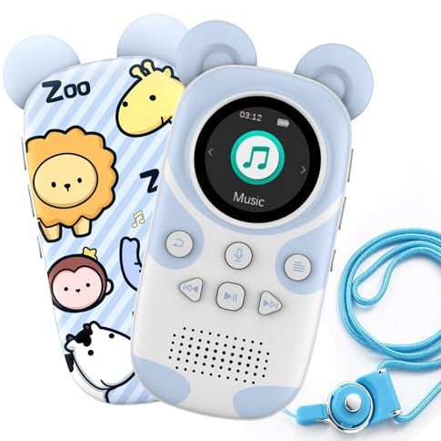 Kinder MP3 Player Bluetooth 5.3 mit 64GB, Portable mp3-player musikplayer für Kinder,Lautsprecher, Aufhängeschnur,Tragbarer, niedlicher Cartoon-Panda für Kinder, verlustfreiem HiFi-Sound, UKW-Radio