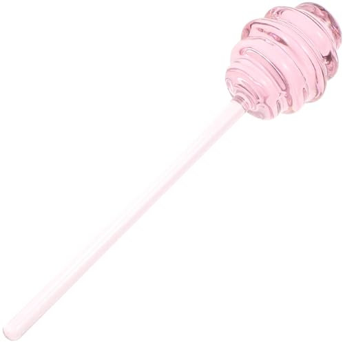 PRETYZOOM Honiglöffel aus Glas Honigrührstäbchen Servierlöffel Honigrührer Marmeladensirup Rührstäbe für Honigglas Nieselregen Hochzeitsgeschenke Rosa