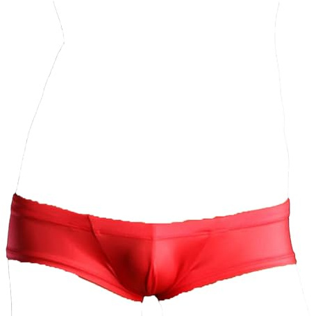 Faringoto Boxers Caleçons pour Hommes Micro Bikini, String Taille Ultra Basse Slips, Boxer à Poche Sous-vêtements Confortables Respirants, Rouge, L