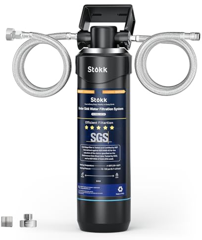 Stokk UC50 Filtre à eau sous évier, réduit le plomb, le chlore, le mauvais goût et les odeurs, systèmes de filtre à eau sous le comptoir de 26 000 gallons, connexion directe au robinet de cuisine,