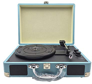 ZJFHEYUO Tourne-Disque Vinyle Gramophone Vinyle Audio Enceinte Bluetooth Portable Phonographe Tourne-Disque Portable pour Bureau