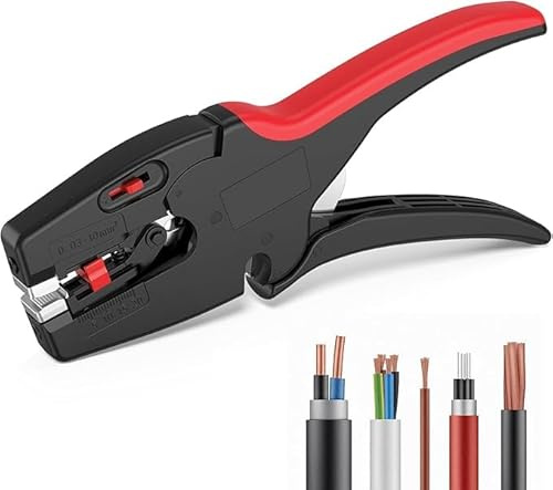 ZhouWei Pince a Denuder Electricien, 2 en 1 denudeur cable electrique Automatique avec Mâchoires Ajustables et Coupeur Intégré Capacité Dénudage 0,03-10 mm², pour Câbles Électriques Réparation
