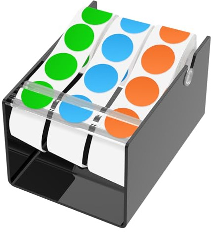 Label Holder Multi-Use Label Sticker Dispenser Holder for Rolls of Stickers for Office School Classroom Home
