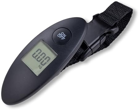 Fackelmann Kofferwaage – Digitale Gepäckwaage bis 40 kg mit LCD-Anzeige, Ein-Knopf-Bedienung, robust & kompakt für Reisen