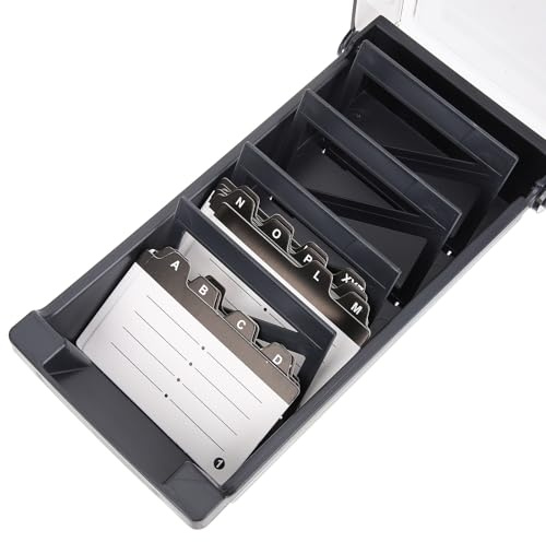 GATHINESS Caja para Tarjetas de Índice Portátil Contenedor de Tarjetas Cierre Hermético Estuche Compacto para Organización en Oficina y Escuela y Notas de Material Grueso