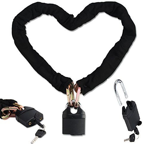 HEAVY DUTY MOTORBIKE CHAIN PADLOCK LOCK BICYCLE MOTOR BIKE CYCLE SECURITY 1800 x 10 x 10 mm (1.8M), 1200 x 10 x 10 mm (1.2M) & 1200 x 8 x 8 mm (1.2M) (10 x 10 x 1200mm)