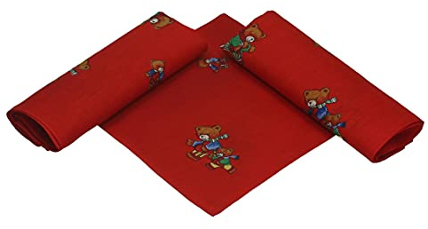 Betz 3er Pack Kinder Nickituch Bandana Kopftuch Halstuch BÄREN mit SCHAL Größe ca. 41 x 41 cm 100% Baumwolle Farben: rot, blau Farbe rot