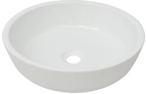 vidaXL Lavabo Ronde Céramique Blanc 42x12 cm Vasque à Poser Salle de Bain
