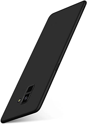 moex für Samsung Galaxy A8 (2018) Hülle Ultra Dünn, Schutzhülle mit erhöhtem Kameraschutz, Slim Cover Hardcase Backcover, Dünnste Handyhülle Minimalistisch Alpha Case, Matt Schwarz