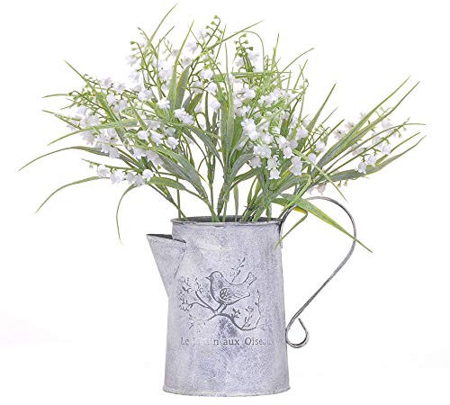 cn-Knight 24pcs Künstlich Glockenblume,36cm Canterbury Bells für Hochzeit,Brautschmuck,DIY, Blumenstrauß,Heimdekoration,Draussen Tischblume,Weiß